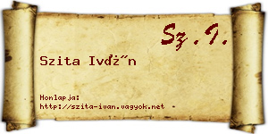 Szita Iván névjegykártya